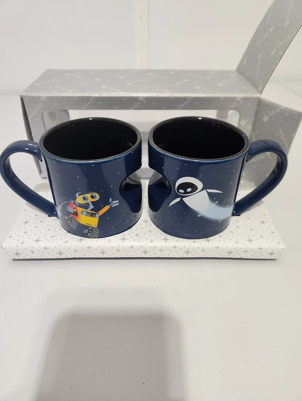 Disney Parks WALL·E and EVE Blue Mug Set